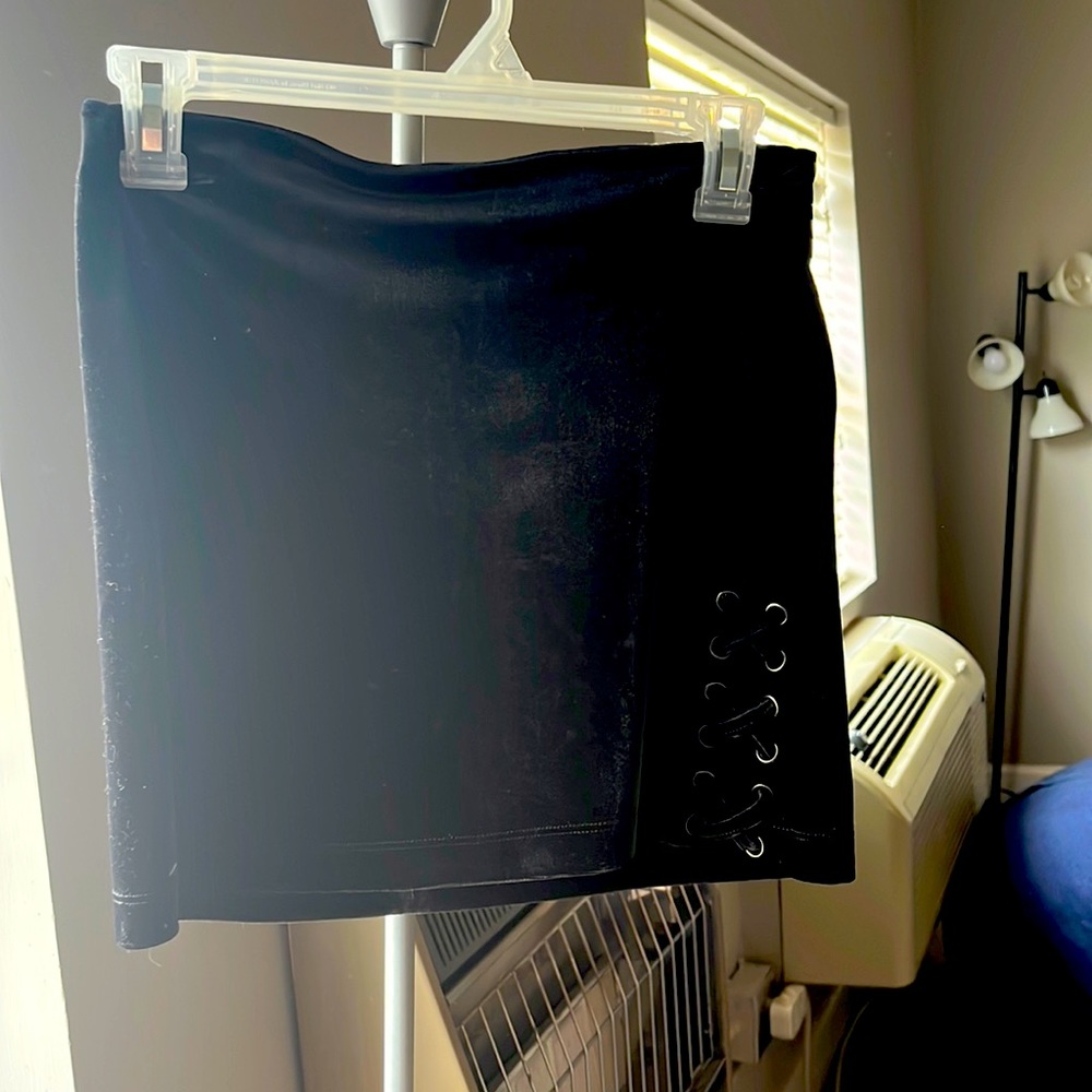 Black velvet skirt